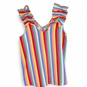 NWT Entro Rainbow Stripe Sleeveless Cabana Top